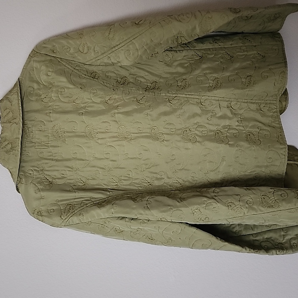 J. Jill Light Green Embroidered Utility Jacket - Picture 2 of 6